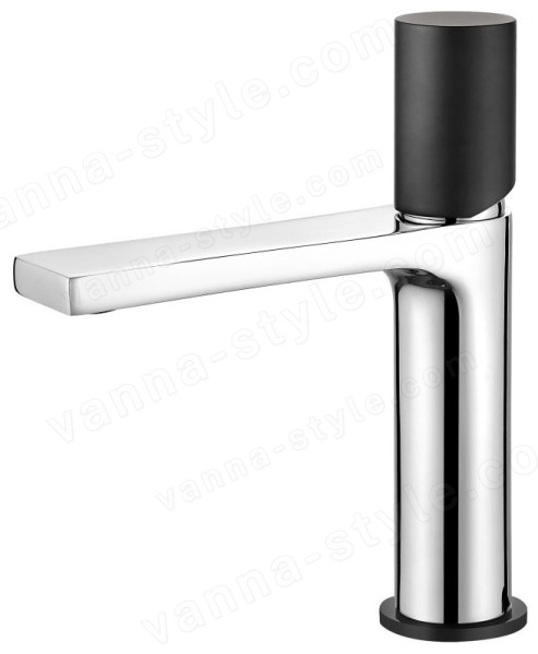 Смеситель для раковины AQG Tube 01TUB100NC, хром-черный матовый, хром-черный матовый