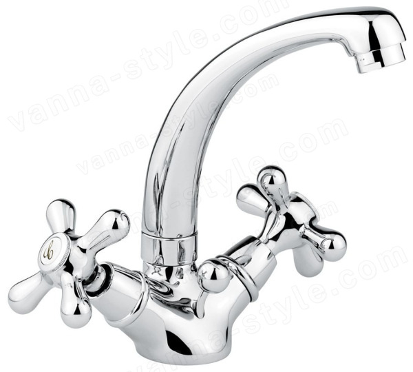 Смеситель для раковины Emmevi Deco Classic 12913/BO, белый-золото, белый-золото