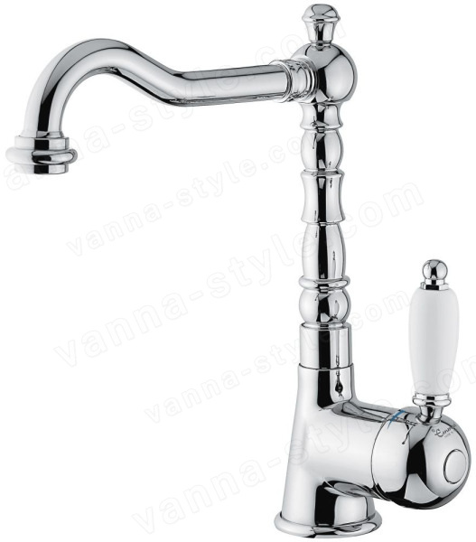 Смеситель для раковины Emmevi Laguna 40513/BC, белый-хром, белый-хром
