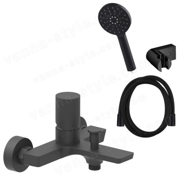 Смеситель для ванны AQG Tube 01TUB417NG, черный матовый, черный матовый