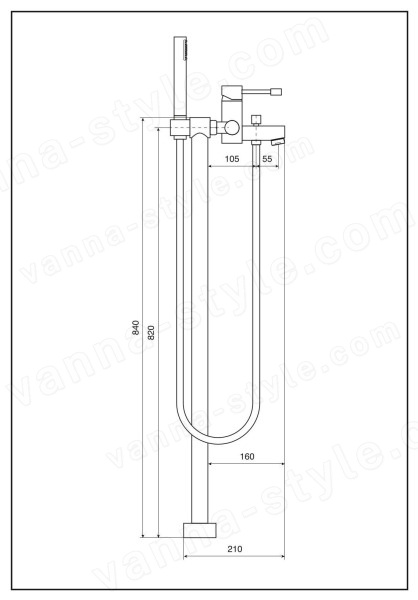 Напольный смеситель для ванны Emmevi Eden 7100128/CR, хром, хром