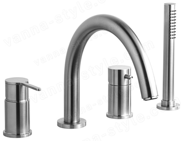Смеситель на борт ванны Emmevi Filoinox 85120/IN, зачищенный никель, зачищенный никель