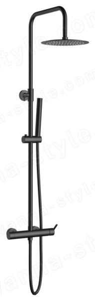 Душевая система AQG Urban Flow 21UFR25UFD05, черный матовый, черный матовый