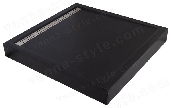 Душевой поддон Cezares TRAY-AS-A-100-30-NERO 100x100 из искусственного камня, черный матовый 100x100 из искусственного камня, черный матовый