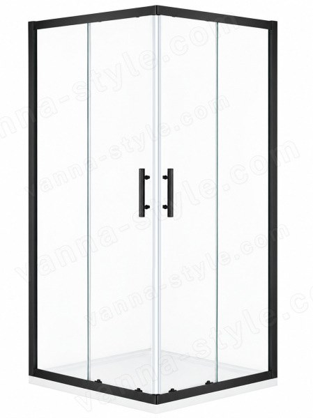 Душевой уголок Cezares ECO-O-A-2-90-C-NERO 90x90, профиль черный 90x90, профиль черный