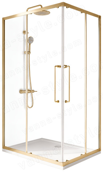 Душевой уголок Cezares RELAX 304 RELAX-304-AH-2-120/90-C-BORO 120x90, профиль золото