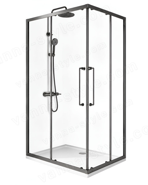 Душевой уголок Cezares RELAX 304 RELAX-304-AH-2-120/90-C-GM 120x90, профиль сталь