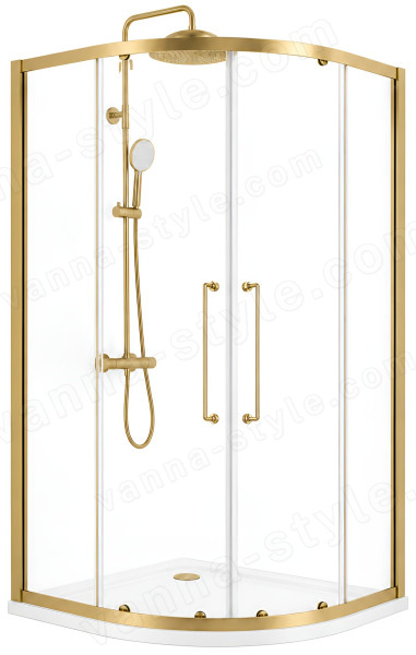 Душевой уголок Cezares RELAX 304 RELAX-304-R-2-100-C-BORO 100x100, профиль золото