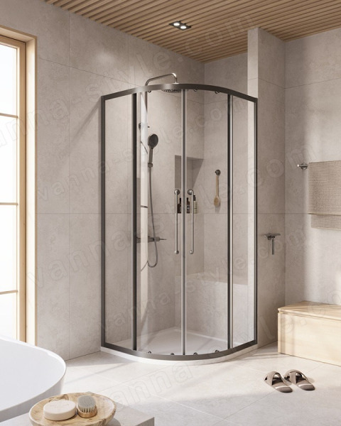 Душевой уголок Cezares RELAX 304 RELAX-304-R-2-100-C-GM 100x100, профиль сталь