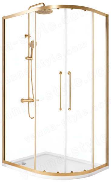 Душевой уголок Cezares RELAX 304 RELAX-304-RH-2-120/90-C-BORO 120x90, профиль золото