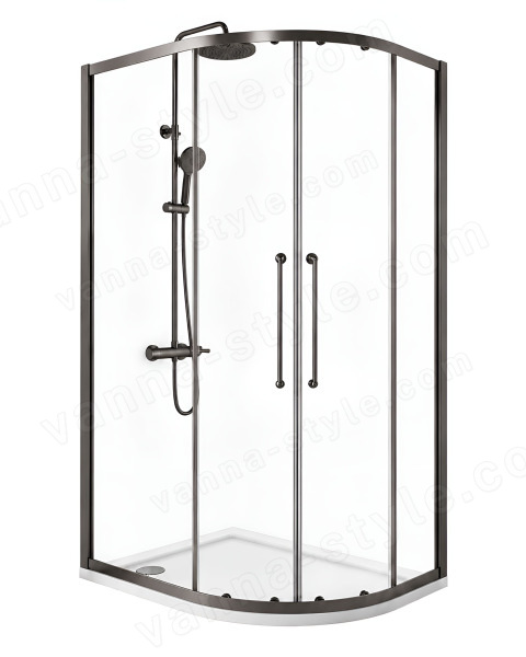 Душевой уголок Cezares RELAX 304 RELAX-304-RH-2-120/90-C-GM 120x90, профиль сталь
