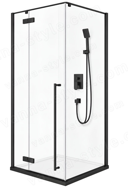 Душевой уголок Cezares LINER-A-1-90-C-NERO-L 90x90, профиль черный 90x90, профиль черный