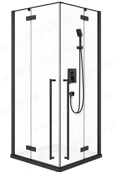 Душевой уголок Cezares LINER-A-2-90-C-NERO 90x90, профиль черный 90x90, профиль черный