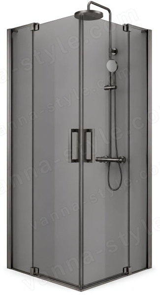 Душевой уголок Cezares SLIDER-A-2-70/80-GRIGIO-GM 70x70, стекло графит, профиль сталь 70x70, стекло графит, профиль сталь