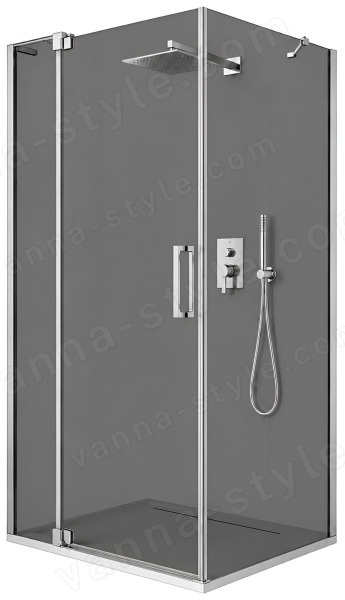 Душевой уголок Cezares SLIDER-AH-1-100-70/80-GRIGIO-Cr 70x100, стекло графит, профиль хром 70x100, стекло графит, профиль хром