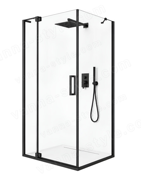Душевой уголок Cezares SLIDER-AH-1-90-80/90-C-NERO 80x90, профиль черный 80x90, профиль черный
