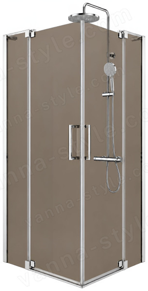Душевой уголок Cezares SLIDER-AH-2-70/80-80/90-BR-Cr 70x80, стекло бронза, профиль хром 70x80, стекло бронза, профиль хром