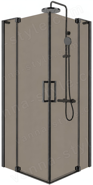 Душевой уголок Cezares SLIDER-AH-2-80/90-100/110-BR-GM 80x100, стекло бронза, профиль сталь 80x100, стекло бронза, профиль сталь