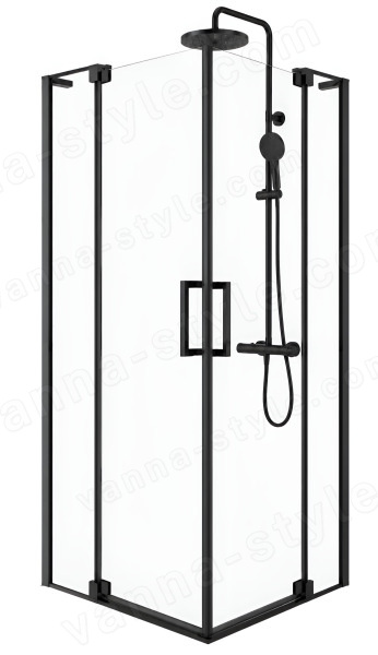 Душевой уголок Cezares SLIDER-AH-2-80/90-100/110-C-NERO 80x100, профиль черный 80x100, профиль черный