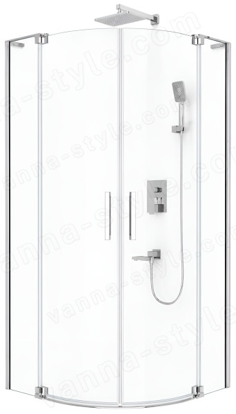 Душевой уголок Cezares SLIDER-R-2-80/90-C-Cr 80x80, профиль хром 80x80, профиль хром