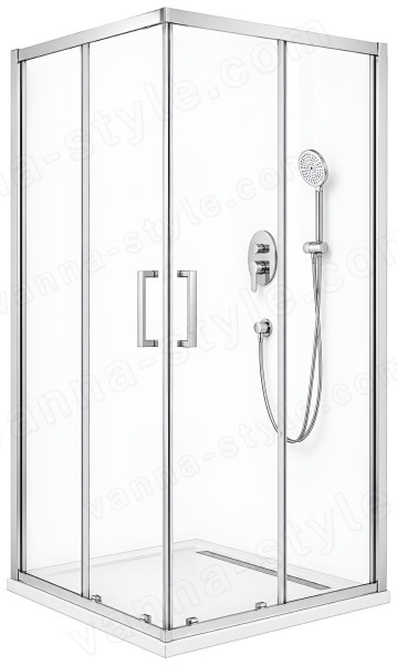 Душевой уголок Cezares MOLVENO-A-22-80+20-C-Cr-IV 100x100, профиль хром 100x100, профиль хром