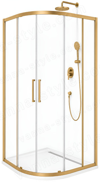 Душевой уголок Cezares MOLVENO-R-22-100+20-C-BORO-IV 120x120, профиль золото 120x120, профиль золото