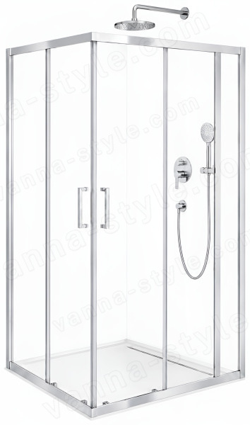 Душевой уголок Cezares MOLVENO-AH-21-100+30-P-Cr 130x100, рифленое стекло, профиль хром 130x100, рифленое стекло, профиль хром