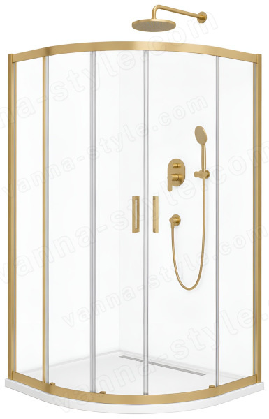 Душевой уголок Cezares MOLVENO-RH-22-120/110-C-BORO-IV 120x110, профиль золото 120x110, профиль золото