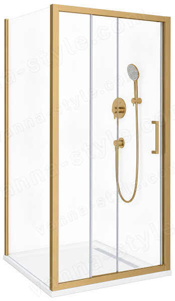 Душевой уголок Cezares MOLVENO-AF-31-90-C-BORO-IV 90x90, профиль золото 90x90, профиль золото