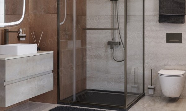 Душевой уголок Cezares LUX-AH-FS-11-100/80-C-GM 100x80, профиль сталь 100x80, профиль сталь