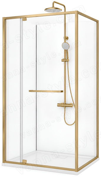 Душевой уголок Cezares LUX-AH-FS-11-120/90-C-BORO 120x90, профиль золото 120x90, профиль золото