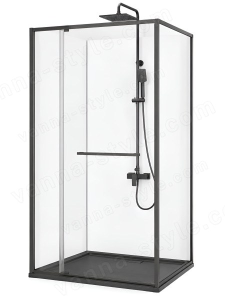 Душевой уголок Cezares LUX-AH-FS-11-130/100-C-GM 130x100, профиль сталь 130x100, профиль сталь