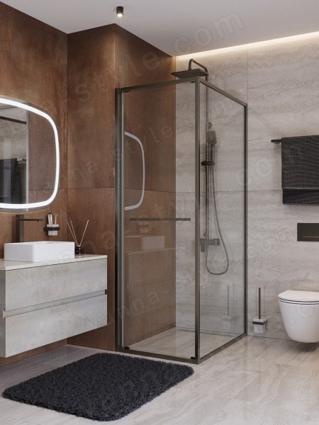Душевой уголок Cezares LUX-AH-FS-1-70/80-C-GM 70x80, профиль сталь 70x80, профиль сталь