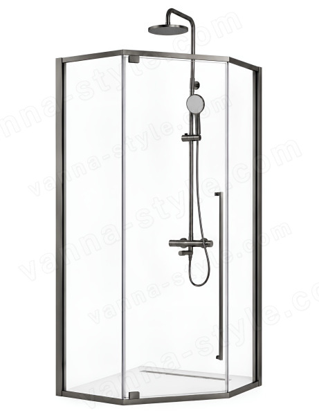 Душевой уголок Cezares PLANE-P-1-90-C-GM 90x90, профиль сталь 90x90, профиль сталь