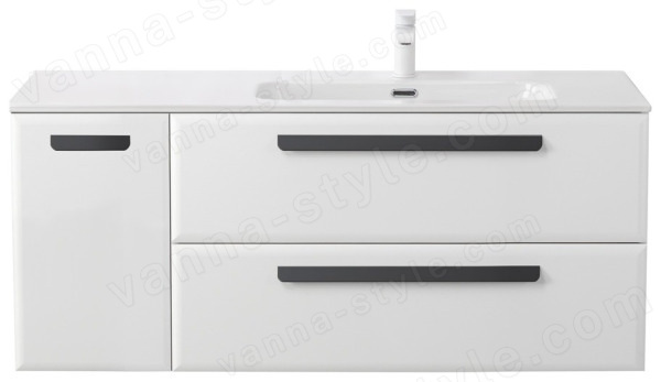Тумба под раковину Cezares ECO-CER-N-1200-2C-1A-SO-BL-R 120x50 подвесная, белая глянцевая 120x50 подвесная, белая глянцевая