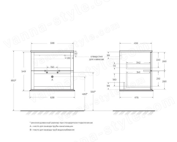 Тумба под раковину Cezares Tiffany 55329 60x55 подвесная, зеленая матовая 60x55 подвесная, зеленая матовая