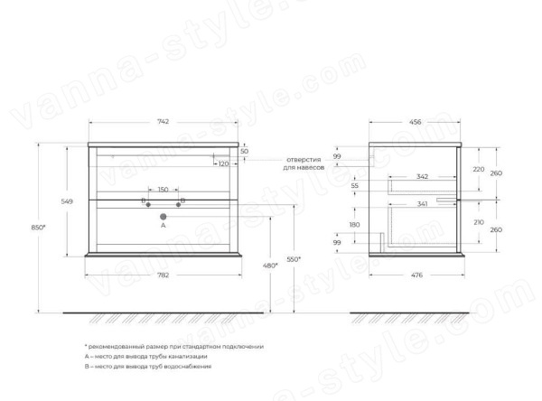Тумба под раковину Cezares Tiffany 55330 74x55 подвесная, зеленая матовая 74x55 подвесная, зеленая матовая