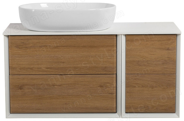 Тумба с раковиной Cezares Bellagio 00-00012828 161x49 подвесная, дуб табачный 161x49 подвесная, дуб табачный