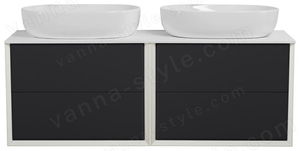 Тумба с раковиной Cezares Bellagio 00-00012836 141x49 подвесная, графит 141x49 подвесная, графит