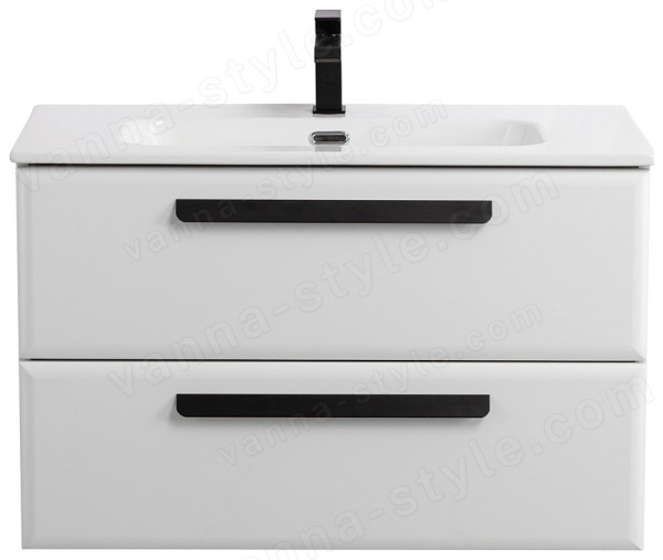 Тумба с раковиной Cezares Eco-cer-n 00-00017209 81x51 подвесная, белая матовая 81x51 подвесная, белая матовая