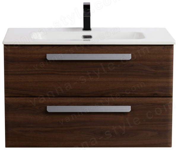 Тумба с раковиной Cezares Eco-cer-n 00-00017213 81x51 подвесная, орех шоколад софт 81x51 подвесная, орех шоколад софт