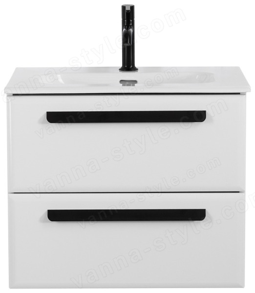 Тумба с раковиной Cezares Eco-cer-n 00-00017215 61x51 подвесная, белая глянцевая 61x51 подвесная, белая глянцевая