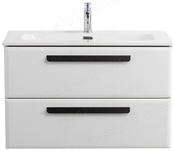 Тумба с раковиной Cezares Eco-cer-n 00-00017216 81x51 подвесная, белая глянцевая 81x51 подвесная, белая глянцевая