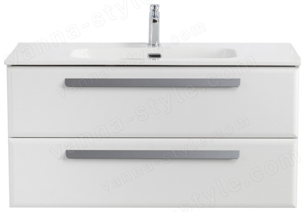 Тумба с раковиной Cezares Eco-cer-n 00-00017233 101x51 подвесная, белая глянцевая 101x51 подвесная, белая глянцевая
