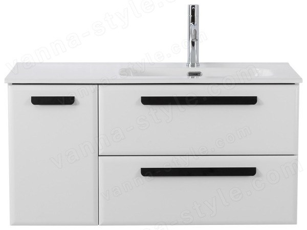 Тумба с раковиной Cezares Eco-cer-n 00-00017248 100x51 подвесная, белая глянцевая 100x51 подвесная, белая глянцевая
