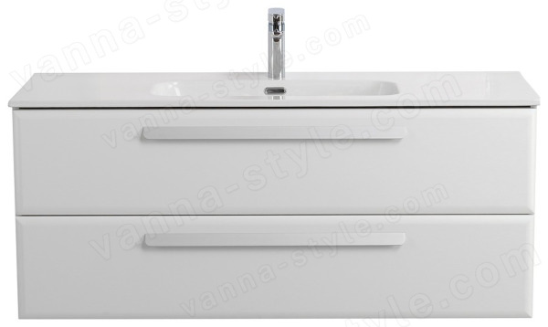 Тумба с раковиной Cezares Eco-cer-n 00-00017253 121x51 подвесная, белая глянцевая 121x51 подвесная, белая глянцевая