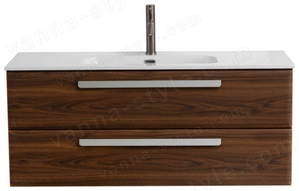 Тумба с раковиной Cezares Eco-cer-n 00-00017258 121x51 подвесная, орех шоколад софт 121x51 подвесная, орех шоколад софт