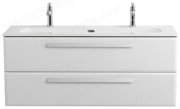 Тумба с раковиной Cezares Eco-cer-n 00-00017267 121x51 подвесная, белая глянцевая 121x51 подвесная, белая глянцевая