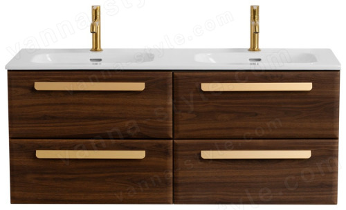 Тумба с раковиной Cezares Eco-cer-n 00-00017282 121x51 подвесная, орех шоколад софт 121x51 подвесная, орех шоколад софт