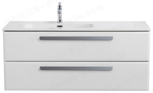 Тумба с раковиной Cezares Eco-cer-n 00-00017286 121x51 подвесная, белая глянцевая 121x51 подвесная, белая глянцевая